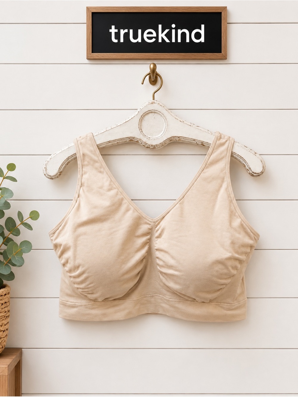 TRUEKIND Beige Wireless Comfort Bra 4XL